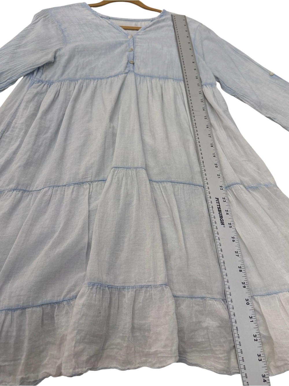 Made in Italy Cotton Ombre Tunic Dress Blue Size S M - Picture 6 of 7